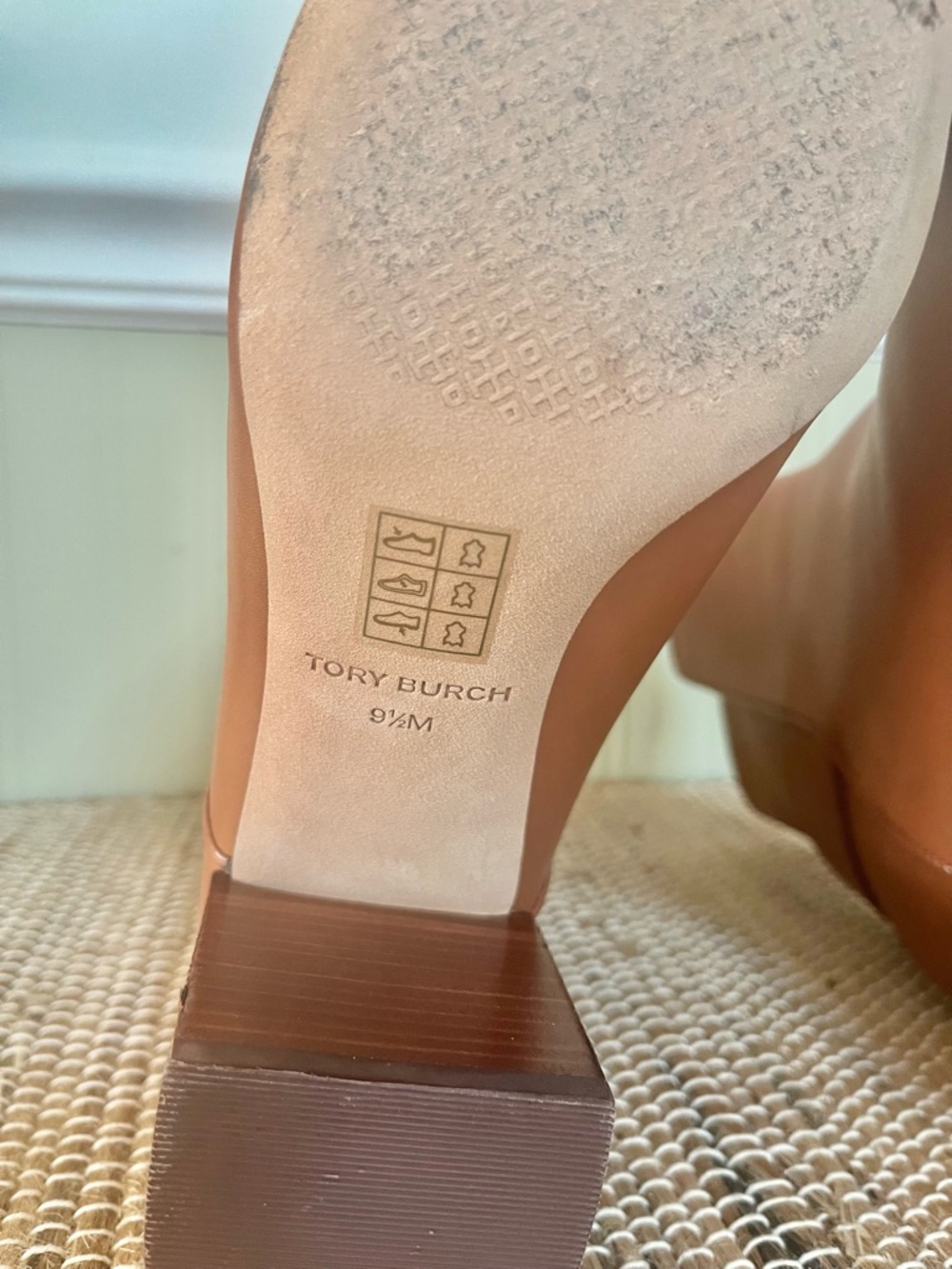 Tory Burch Tan Leather Ankle Boots with Gold Logo Accent - Picture 10 of 12